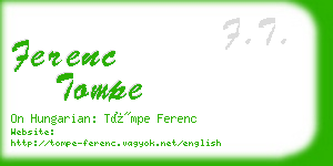 ferenc tompe business card