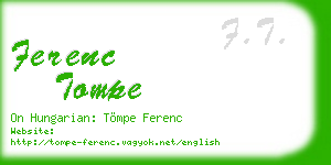 ferenc tompe business card